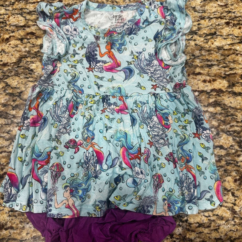 Birdie Bean Kai Mermaid Baby Dress with Bloomers